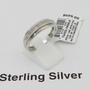 Beautiful Beginnings Men's Diamond Accent Wedding Band in 14k White Gold